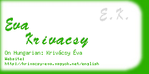 eva krivacsy business card